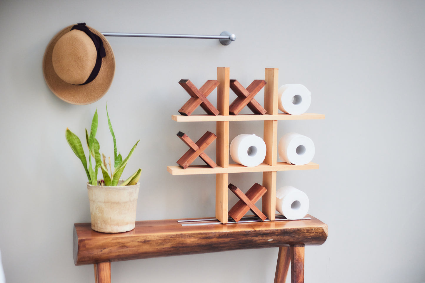 Tic-Tac-Toe Toilet Paper Holder | Bathroom Game On