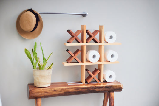 Tic-Tac-Toe Toilet Paper Holder | Bathroom Game On